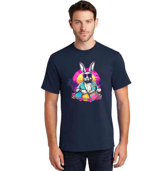 Cute Easter Bunny Retro Miami Look Colourful Eggs Tall T-Shirt