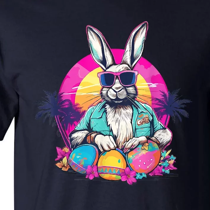 Cute Easter Bunny Retro Miami Look Colourful Eggs Tall T-Shirt