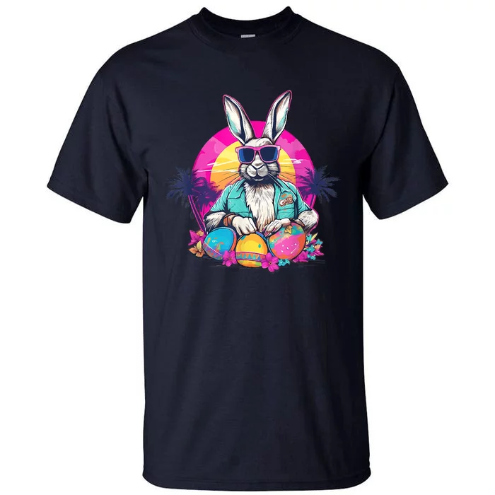 Cute Easter Bunny Retro Miami Look Colourful Eggs Tall T-Shirt