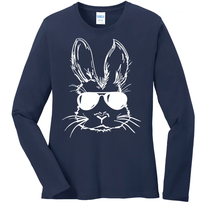 Cool Easter Bunny Sunglass Ladies Long Sleeve Shirt