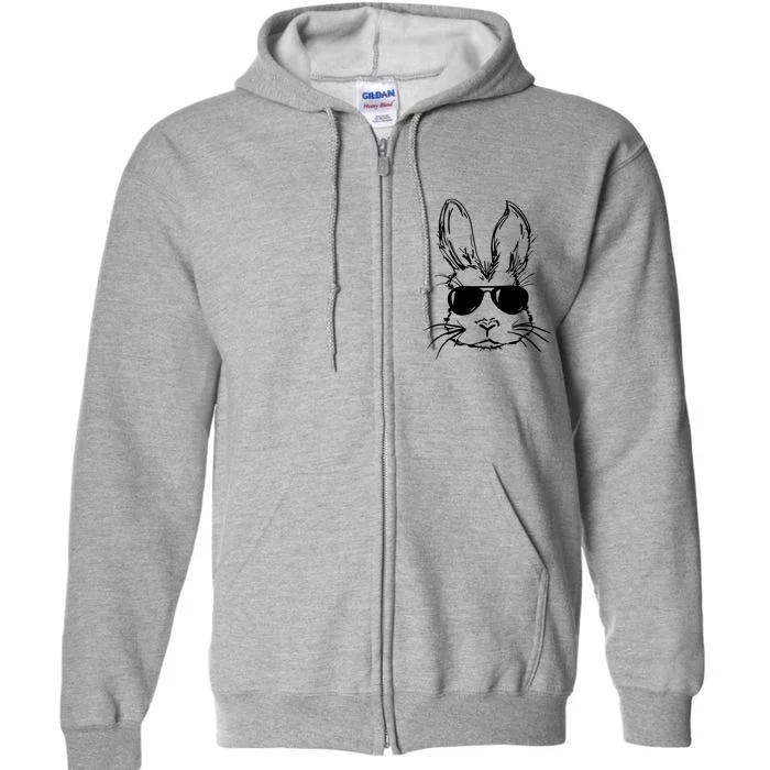 Cool Easter Bunny Sunglass Full Zip Hoodie