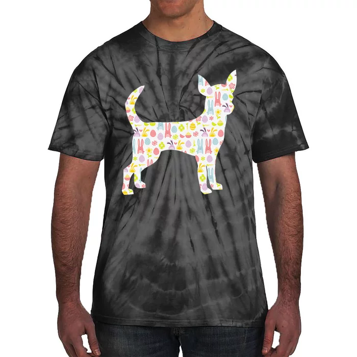 Chihuahua Easter Bunny Dog Silhouette Tie-Dye T-Shirt