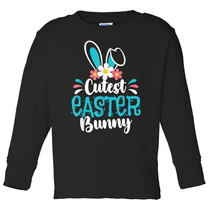 Cutest Easter Bunny Happy Easter Day For Family Matching Toddler Long Sleeve Shirt