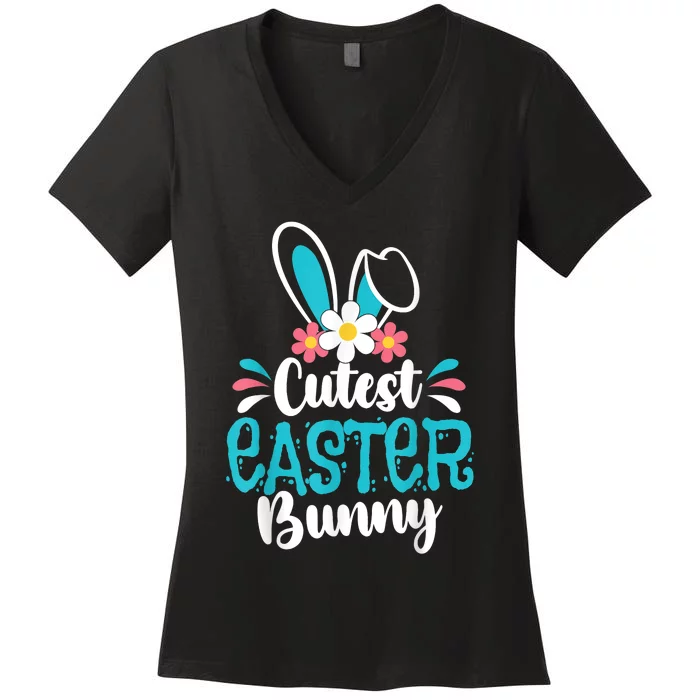 Cutest Easter Bunny Happy Easter Day For Family Matching Women's V-Neck T-Shirt