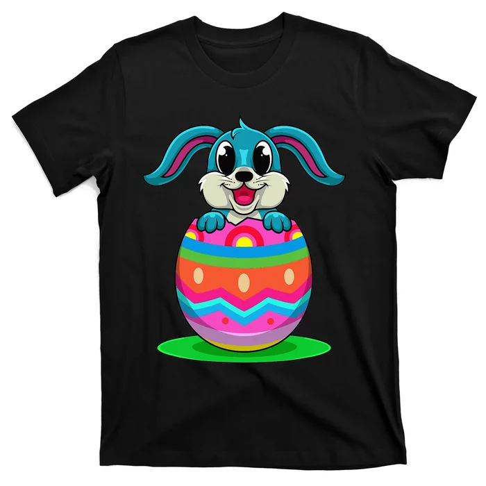 Cute Easter Bunny Looks Out Of A Colorful Easter Egg T-Shirt