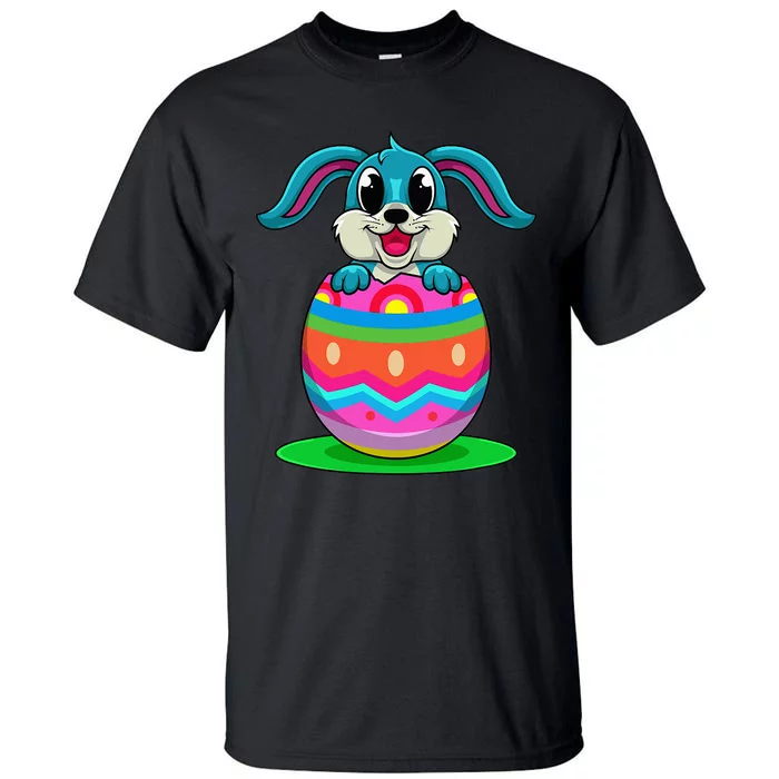 Cute Easter Bunny Looks Out Of A Colorful Easter Egg Tall T-Shirt