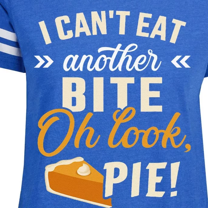 Cant Eat Bite Look Pie Funny Thanksgiving Christmas Dinner Enza Ladies Jersey Football T-Shirt