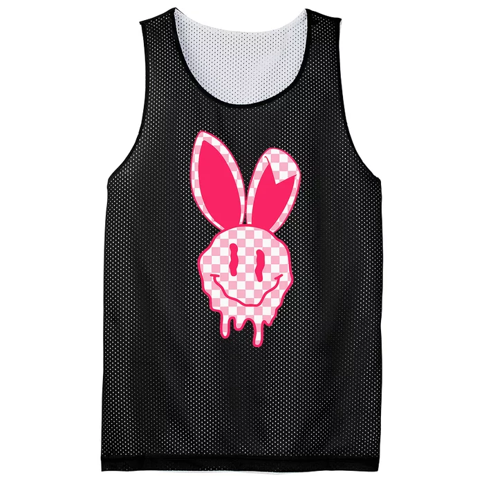 Checker Easter Bunny Happy Face Easter Day Mesh Reversible Basketball Jersey Tank