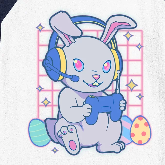 Cute Easter Bunny Rabbit Gamer Baseball Sleeve Shirt