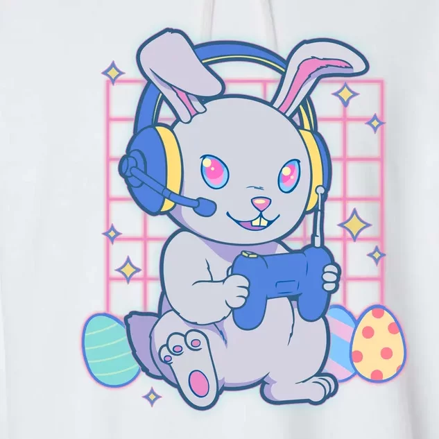 Cute Easter Bunny Rabbit Gamer Garment-Dyed Fleece Hoodie