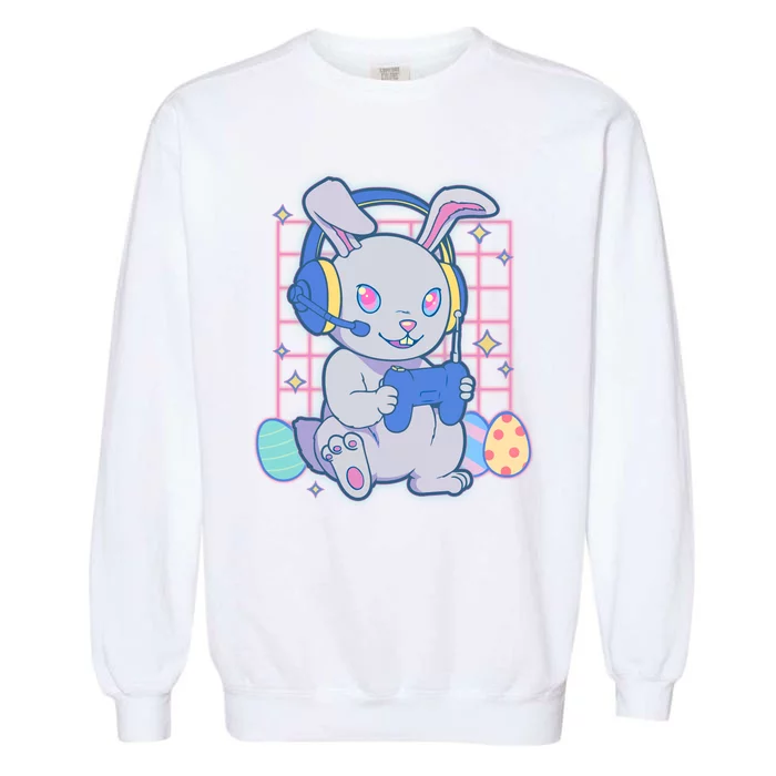 Cute Easter Bunny Rabbit Gamer Garment-Dyed Sweatshirt