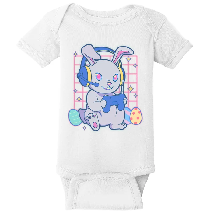 Cute Easter Bunny Rabbit Gamer Baby Bodysuit