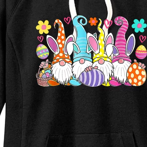 Cute Easter Bunny Spring Gnome Easter Egg Hunting And Basket Women's Fleece Hoodie