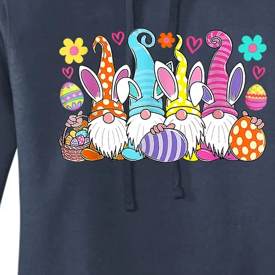 Cute Easter Bunny Spring Gnome Easter Egg Hunting And Basket Women's Pullover Hoodie