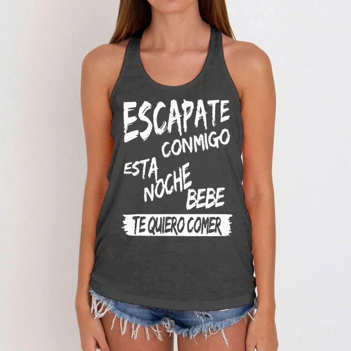 Cool Escapate Conmigo Esta Noche Bebe Women's Knotted Racerback Tank