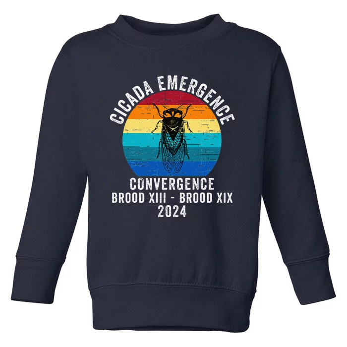 Cicada Emergence Convergence Brood Xiii Brood Xix 2024 Toddler Sweatshirt