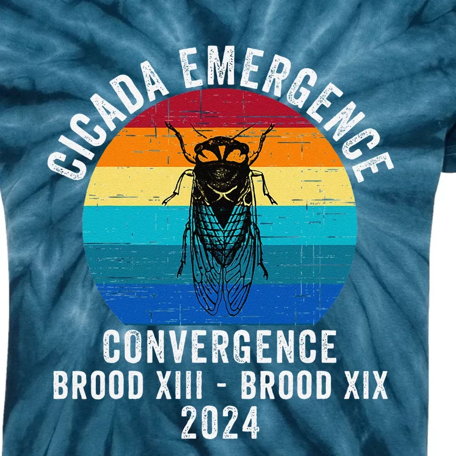 Cicada Emergence Convergence Brood Xiii Brood Xix 2024 Kids Tie-Dye T-Shirt