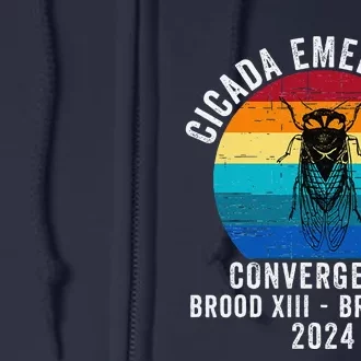 Cicada Emergence Convergence Brood Xiii Brood Xix 2024 Full Zip Hoodie