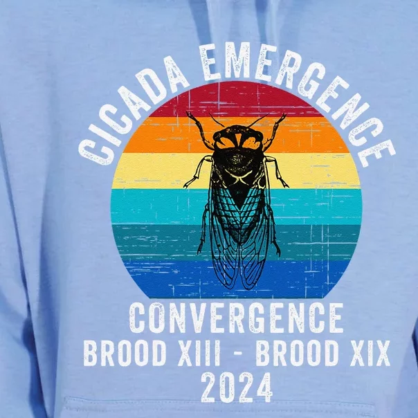 Cicada Emergence Convergence Brood Xiii Brood Xix 2024 Unisex Surf Hoodie