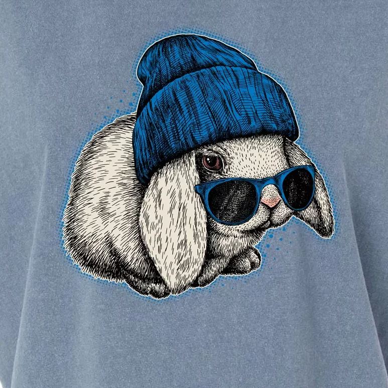 Cute Easter Cool Blue Bunny Rabbit Garment-Dyed Women's Muscle Tee