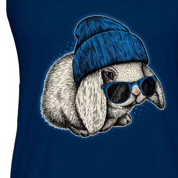 Cute Easter Cool Blue Bunny Rabbit Ladies Essential Flowy Tank