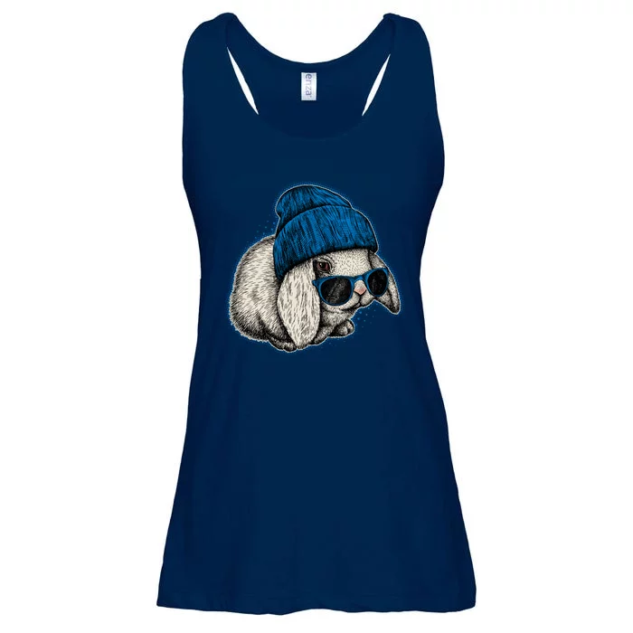 Cute Easter Cool Blue Bunny Rabbit Ladies Essential Flowy Tank