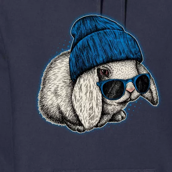 Cute Easter Cool Blue Bunny Rabbit Premium Hoodie