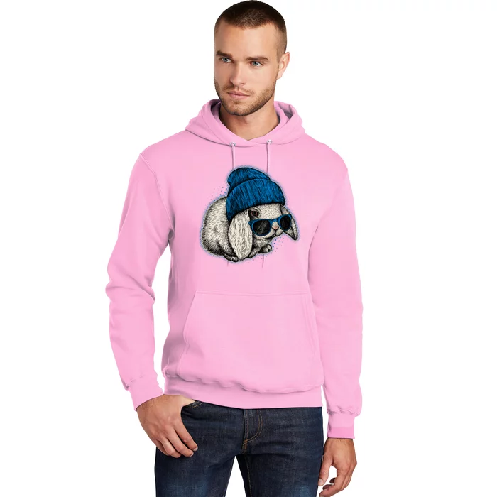 Cute Easter Cool Blue Bunny Rabbit Hoodie