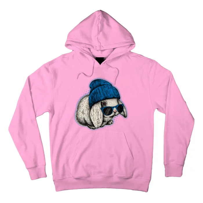 Cute Easter Cool Blue Bunny Rabbit Hoodie