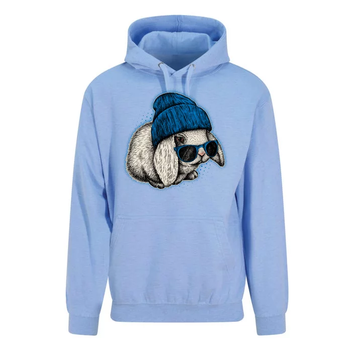 Cute Easter Cool Blue Bunny Rabbit Unisex Surf Hoodie