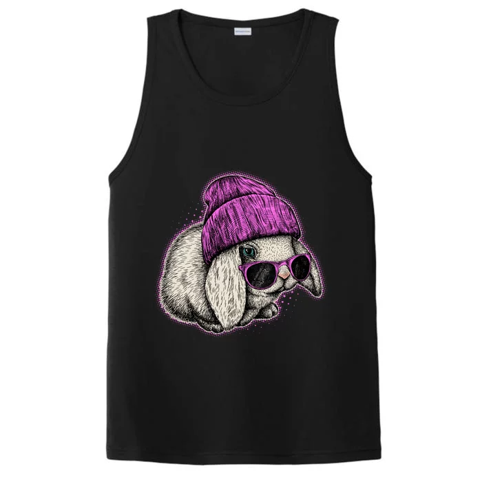 Cute Easter Cool Pink Bunny Rabbit Performance Tank