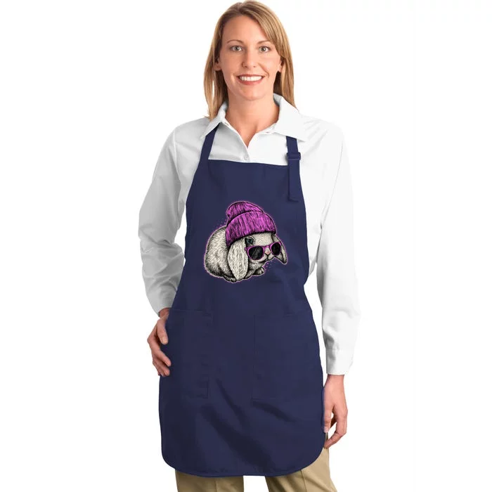 Cute Easter Cool Pink Bunny Rabbit Full-Length Apron With Pocket