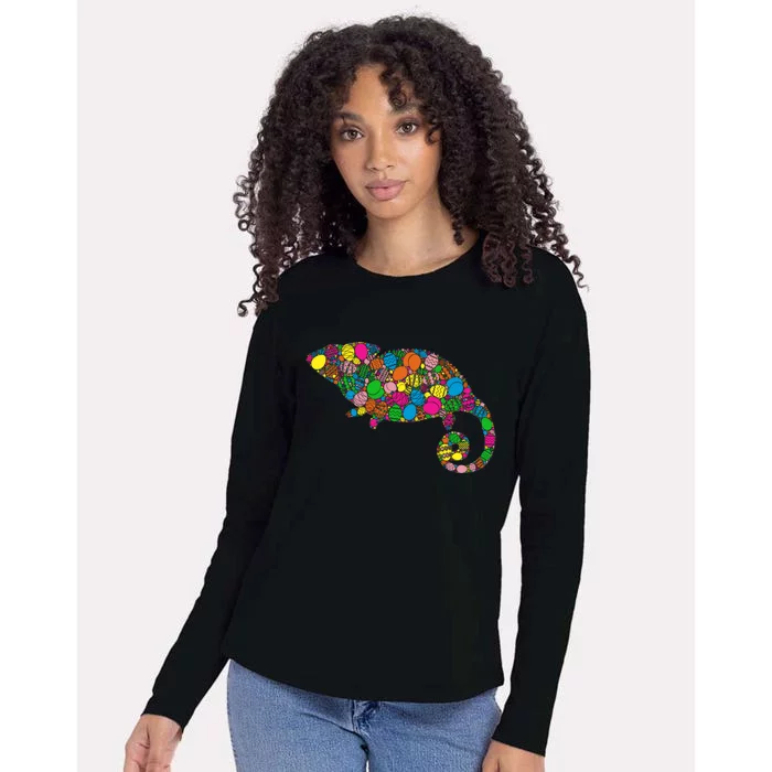 Colorful Egg Chameleon Gift Gift Easter Day Gift Womens Cotton Relaxed Long Sleeve T-Shirt