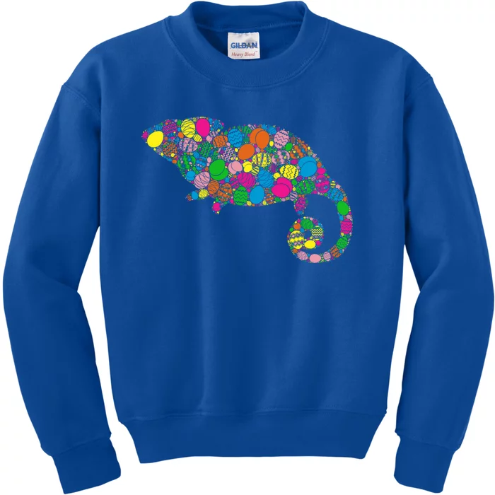 Colorful Egg Chameleon Gift Gift Easter Day Gift Kids Sweatshirt