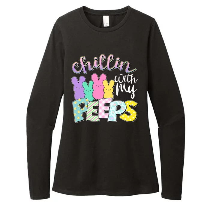 Cute Easter Chillin With My Peeps Candy Bunnies Womens CVC Long Sleeve Shirt