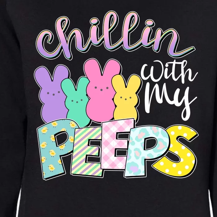 Cute Easter Chillin With My Peeps Candy Bunnies Womens California Wash Sweatshirt