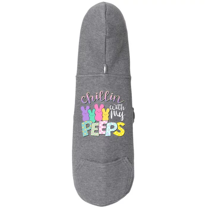 Cute Easter Chillin With My Peeps Candy Bunnies Doggie 3-End Fleece Hoodie