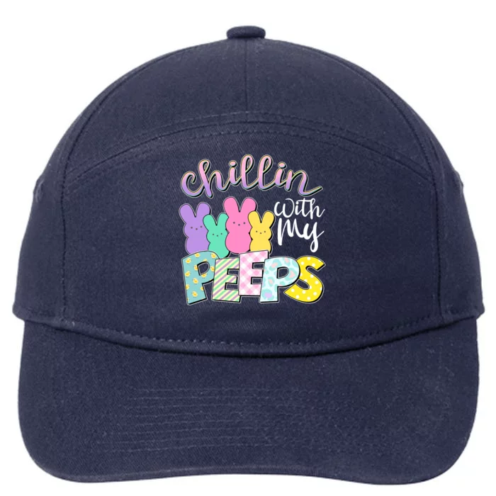 Cute Easter Chillin With My Peeps Candy Bunnies 7-Panel Snapback Hat