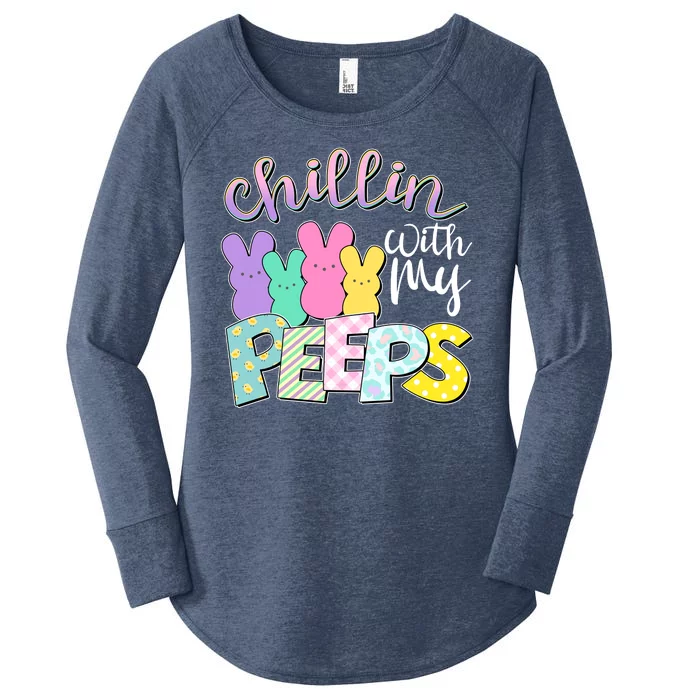 Cute Easter Chillin With My Peeps Candy Bunnies Women's Perfect Tri Tunic Long Sleeve Shirt