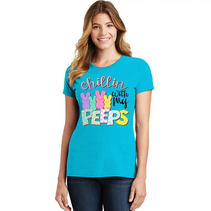 Cute Easter Chillin With My Peeps Candy Bunnies Women's T-Shirt