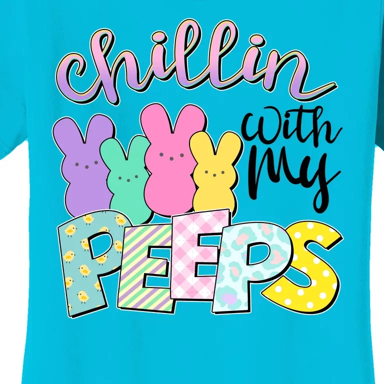 Cute Easter Chillin With My Peeps Candy Bunnies Women's T-Shirt