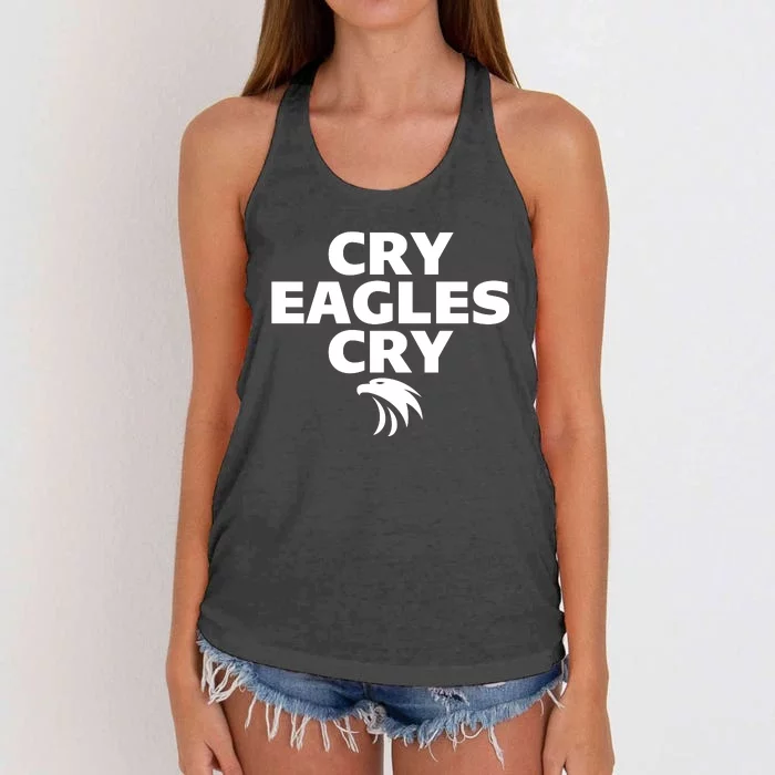 Cry Eagles Cry Funny Anti Eagles Women's Knotted Racerback Tank