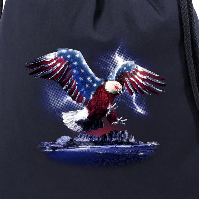 Cyborg Eagle Drawstring Bag