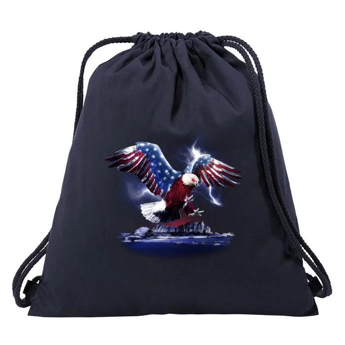 Cyborg Eagle Drawstring Bag