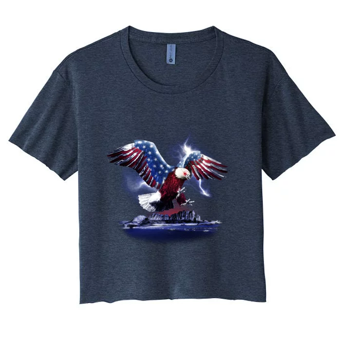 Cyborg Eagle Women's Crop Top Tee