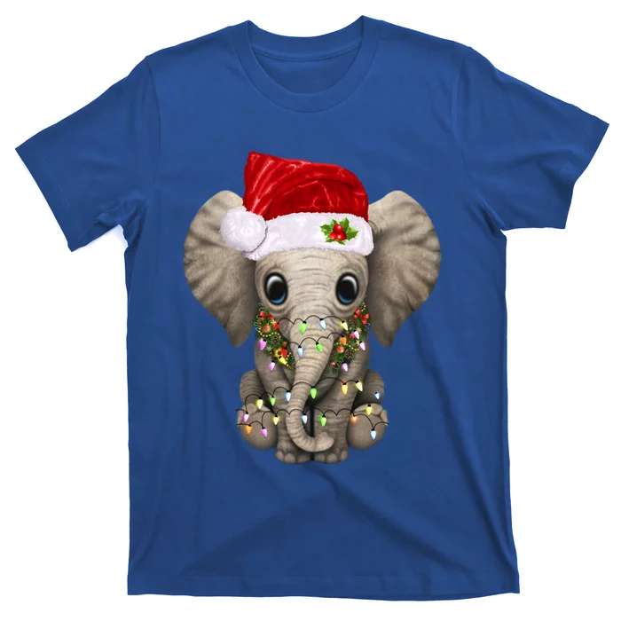 Cute Elephant Christmas Light Funny Elephant Lover Xmas Gift T-Shirt