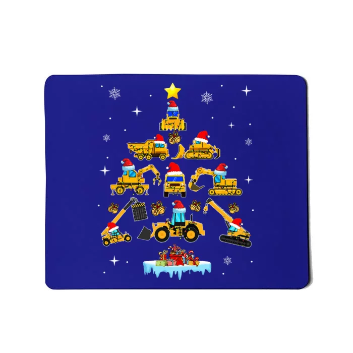 Construction Excavator Christmas Tree Gift Mousepad