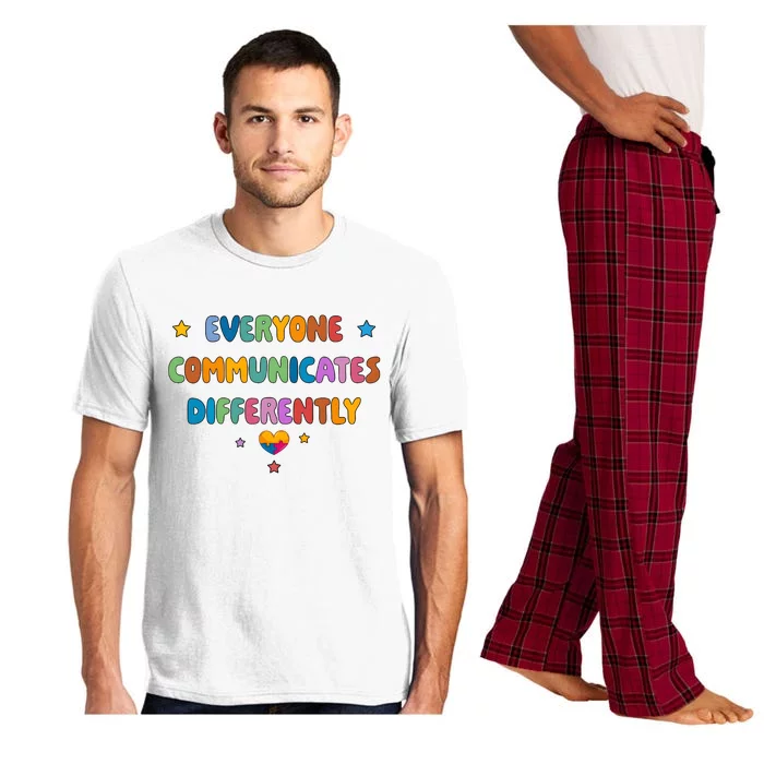 Cute Everyone Communicates Differently Autism Awareness Pajama Set