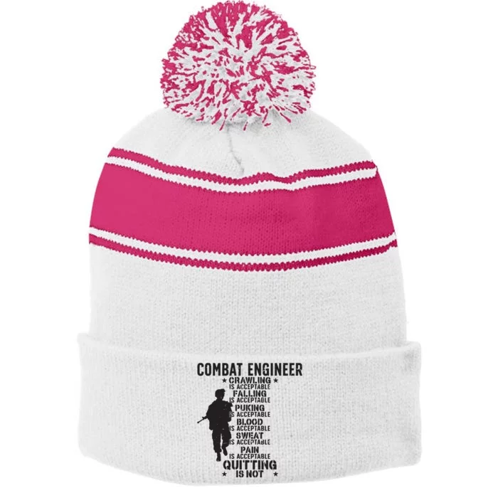 Combat Engineer Combat Engineering Stripe Pom Pom Beanie