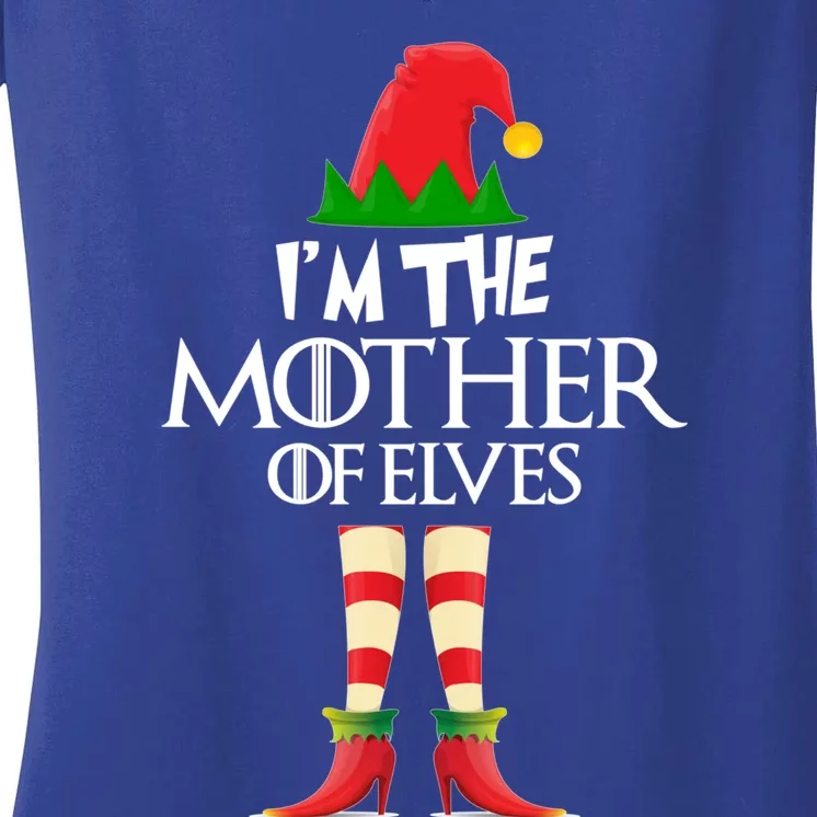 Christmas Elf Cool Gift IM The Mother Of Elves Xmas Gift Great Gift Women's V-Neck T-Shirt